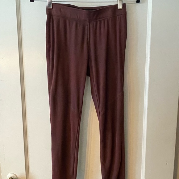 Burgundy suede Free People leggings - Picture 3 of 6